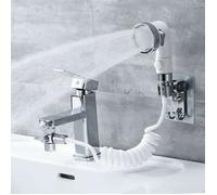 Kit douchette lavabo cuvette, 3 jets, pommeau robinet + tuyau télescopique 3m, pratique salle de bain/cuisine (robinet non Label