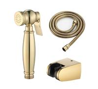 Kit Douchette WC Eau Froide, Rétro Kit de Pulvérisateur de Bidet à Main Laiton Pulvérisateur de Toilette a Mural Kit de Bidet(Titanium Gold)