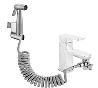 Kit Douchette wc - Pulvérisateur de bidet en acier inoxydable avec inverseur de douche à 2 voies, tuyau télescopique de 150 cm et support de douche