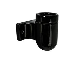 Kit Douille E27 + cache douille céramique murale à patere noire - Tibelec