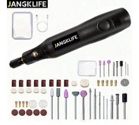 Kit d'outil électrique mini perceuse et rotatif JANGKLIFE - 48 pièces d'accessoires, avec arbre flexible, chargement USB, 3 modes de vitesse, convient pour les artisanats DIY, fait main, outil multifo