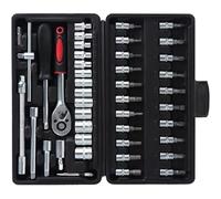 Kit d'outillage mécanique Jeu Clés À Cliquet À Douille D'entraînement 1/4 Pouces Avec Jeu Douilles À Embouts Barre Métrique Et D'extension Pour La Réparation Voiture Et Vélo 46 pièces
