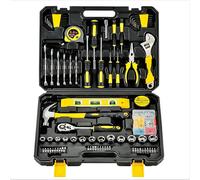 Kit d'outils - 108 pièces - Outils manuels en acier - Réparations domestiques - Réparations automobiles - Coffret de rangement en plastique