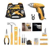 Kit d'outils à domicile complet de 112 pièces avec perceuse électrique et accessoires, tout en un kit d'outils bricolage