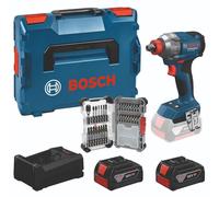 Kit d'outils Bosch : GDX 18V-285 + 2 batteries GBA 5,0 Ah + GAL + jeu de 31 embouts dans une L-BOXX