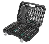 Kit d'outils - Coffret d'outils mécaniques - Jeu de douilles - Clés à cliquet - Jeu de clés plates - 216 pièces - Acier inoxydable