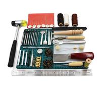 Kit d'outils de cuir 44 pièces acier et bois durables Multicolore