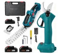 Kit d'outils de jardin 2-en-1 : cisaille à haies sans fil, coupe-herbe, cisaille de jardin électrique, 21 V, moteur sans balais, lame de 25 mm