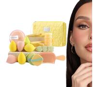 Kit d'outils de maquillage - Trousse à cosmétiques, applicateur éponge, accessoires adaptés aux débutants | Étui organisateur de voyage pour fille, maman, femme, beauté, application de maquillage,