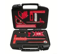 Kit d'outils de mesure pour le travail du bois, règle d'angle carré en alliage d'aluminium avec marqueur à queue d'aronde et traçage central, pour la disposition de la menuiserie et le jauge, ensemble