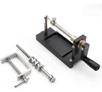 Kit d'outils de pêche multifonction avec pince de bureau, bobine de ligne et mandrin de fixation de mouche pour matériel de pêche DIY Noir 3 en 1