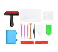 Kit d'outils de peinture pour perceuse, 22 pièces, ensemble complet d'accessoires de bricolage avec boîte de rangement, pinces à rouleau, stylos, plateaux pour adultes et enfants,