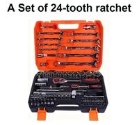 Kit d'outils de réparation automobile - Modèle 306H - 82 pièces liquet de 24 dents avec mécanisme de verrouillage rapide - Jeu de clés à douille - Coffret rigide