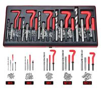 Kit d'outils de réparation de filetages, 131 pièces, compatibilité polyvalente, 131 pièces, rouge