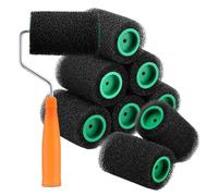 Kit d'outils de rouleau de peinture de pinceau à rouleau, ensemble d'outils de 10x avec couvercles de remplacement, rouleau de couleur de 4 pouces, brosse, pinceau roulant | Petits complexes pour