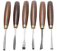 Kit D'outils de Sculpture sur Bois, Ciseau à Gouge Manuelle | Lames en Acier au Manganèse, Manche en Noyer Poli, pour Cuillères, Surfaces et Détails, Débutants, Artistes