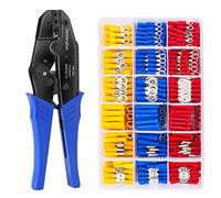 Kit d'outils de sertissage de bornes de fil isolées, pince à sertir à cliquet 0,5-6 mm², pince à cosse de câble, ensemble d'outils de sertissage d'électricien avec 700 connecteurs à sertir isolés