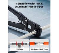 Kit d'outils de sertissage de tuyaux, pince à sertir pour tuyaux PEX et aluminium-plastique avec mâchoires TH12, TH16, TH20, TH26 et TH32 et poignée flexible, pince à sertir compacte à port unique ave
