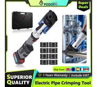 Kit d'outils de sertissage de tuyaux Podofo, outil de compression professionnel, presse-tuyaux pour tuyaux multicouches en acier inoxydable Pex, 2 batteries 2 battery