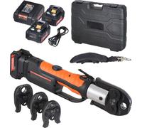 Kit d'outils de sertissage et de batteries SucceBuy, pince à sertir électrique avec mâchoires M15, M22 et M28, 2 batteries 20 V 4,0 Ah, etc.