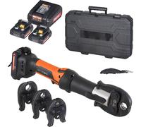 Kit d'outils de sertissage et de batteries SucceBuy, pince à sertir électrique pour tubes, avec mâchoires V15, V22 et V28, 2 batteries 20 V 2,0 Ah