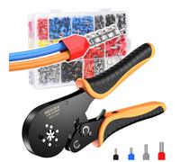 Kit d'outils de sertissage hexagonal à cliquet réglable 0,08-16,0 mm² AWG 30-5 compatible avec les cosses de câble à simple et double barillet avec 1200 cosses de câble 1 set