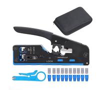 Kit d'outils de sertissage RJ45, pince à sertir Ethernet multifonctionnelle professionnelle pour sertir les câbles réseau, coupe et dénudage avec connecteur RJ 8P 6P, technologie