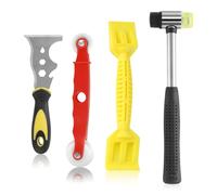 Kit d'outils de vitrage Bubuny, ensemble de 4 outils de vitrage avec ciseau à couteau multifonctions 13 en 1, marteau en plastique, main de levage pour vitrage, déglaçage, perlage, kit de fonctions