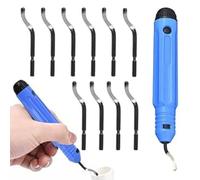 Kit d'outils d'ébavurage de qualité supérieure 11 pièces - Poignée durable avec 10 lames rotatives pour l'ébavurage du métal, du plastique et du bois, comprend un étui de rangement compact