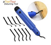 Kit d'outils d'ébavurage manuel en métal, mèche de routeur, lames d'ébavurage rotatives, dissolvant de bord de précision pour bois, plastique, aluminium, cuivre et acier Deburring Tool Kit B