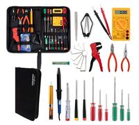 Kit d'outils électriques EWS-15 Stagecaptain (27 pièces, comprenant un fer à souder et un multimètre, idéal pour les salles de répétition, les scènes, les espaces de vie et les ateliers, livré dans un