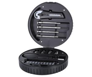 Kit D'outils Manuels Roue 20 Pièces, Acier au Carbone Plastique Noir | Portable, Multi-outil Polyvalent, Garage et Zone Vélo, pour Petits Appareils et Dispositifs Électroniques