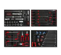 Kit d'outils multifonctions EBERTH, 81 pièces, pour chariot à outils, inserts en mousse étiquetés, carbure, poignées ergonomiques