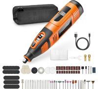 Kit d'outils multifonctions sans fil - Mini outil rotatif 12 V - 119 pces d'accessoires - Vitesse variable 28 positions - 5000-32000 tr/min - Pour graver/poncer/polir/sculpter/découper