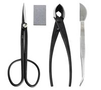 Kit d'outils pour bonsaï, comprenant 4 pièces, avec une paire de ciseaux à branches
