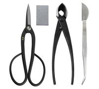 Kit d'outils pour bonsaï, comprenant 4 pièces, avec une paire de ciseaux Ashinaga