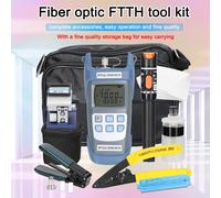 Kit d'outils pour fibre optique FTTH Power Meter Fiber Cleaver Wire Stripper Optical Fiber Cold Connection Tools Set with Storage Bag