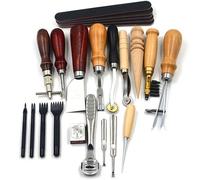 Kit d'outils pour le travail du cuir, 19 pièces, en métal, pour l'artisanat du cuir