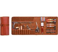 Kit d'outils pour le travail du cuir 92 pièces Outils de gravure, poinçonnage, estampage et couture