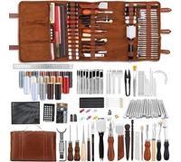 Kit d'outils pour le travail du cuir – Ensemble d'outils professionnels pour la transformation du cuir, comprenant un outil de découpe de sacs personnalisable : outils de gravure, de gaufrage, de cout
