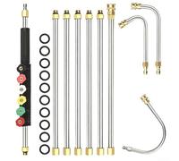 Kit d'outils pour nettoyeur haute pression - 10 pièces - 4000 PSI - Télescopique - Nettoyage haute pression - Avec tige d'extension pour buse Karcher