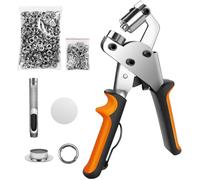 Kit d'outils pour oeillets - Pince à oeillets manuelle - 10 mm - 500 oeillets argentés magnétiques - Métal - Pour bannières et vêtements
