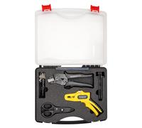 Kit d'outils pour panneaux solaires : pince à dénuder, pince à sertir, ciseaux à câble, clé MC4
