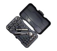 Kit d'outils pour visseuse à cliquet magnétique, set universel 34 en 1 - groupe poignée pour rangement portables 16 x 9,3 x 3,6 cm, équipement en acier allié S2 | Électronique Electrodom