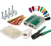 Kit d'outils réseau comprenant un testeur de câbles et une pince à sertir RJ45