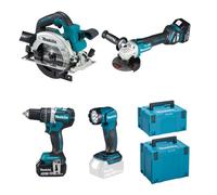 Pack 4 machines MAKITA 18 V - DLX4154TJ - en coffret avec batteries et chargeur