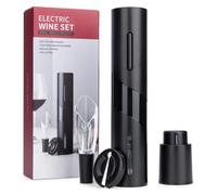 Kit d'ouvre-bouteille électrique pour vin, 4 en 1, comprenant un coupe-capsule, un verseur à vin et un système de fermeture sous vide