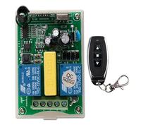 Kit d'ouvre-porte électrique, AC 220 V 2 CH 2CH RF télécommande sans fil commutateur récepteur + émetteur moteur tubulaire porte de Garage volets d'écran Projection(P)