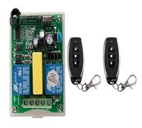 Kit d'ouvre-porte électrique, AC 220 V 2 CH 2CH RF télécommande sans fil commutateur récepteur + émetteur moteur tubulaire porte de Garage volets d'écran Projection(Zwart)