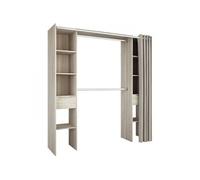 Kit dressing 2 colonnes 2 penderies 2 tiroirs Décor Chene Shannon L 115 P